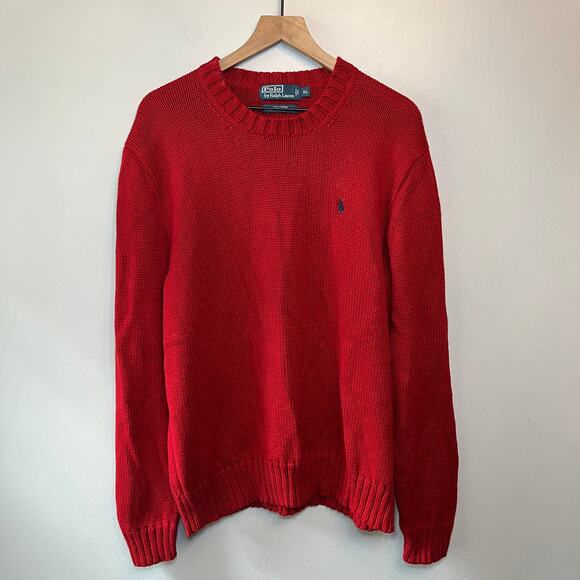 Polo Ralph Lauren Men's Cotton Pullover Crewneck Sweater Red Size X-Large - Picture 1 of 4